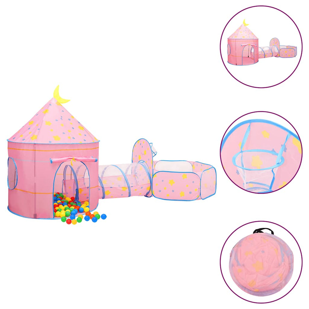 Vidaxl kinderspeeltent met 250 ballen 301x120x128 cm roze