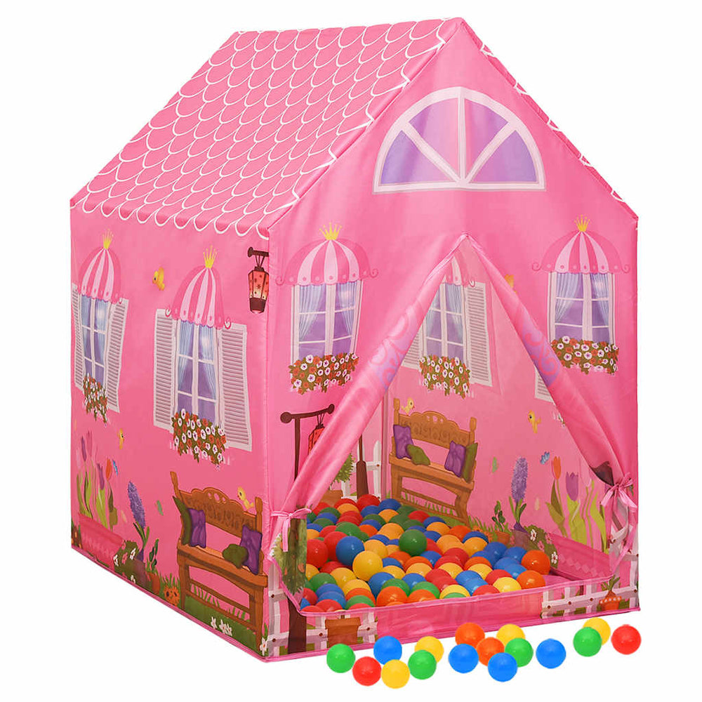 Vidaxl kinderspeeltent met 250 ballen 69x94x104 cm roze
