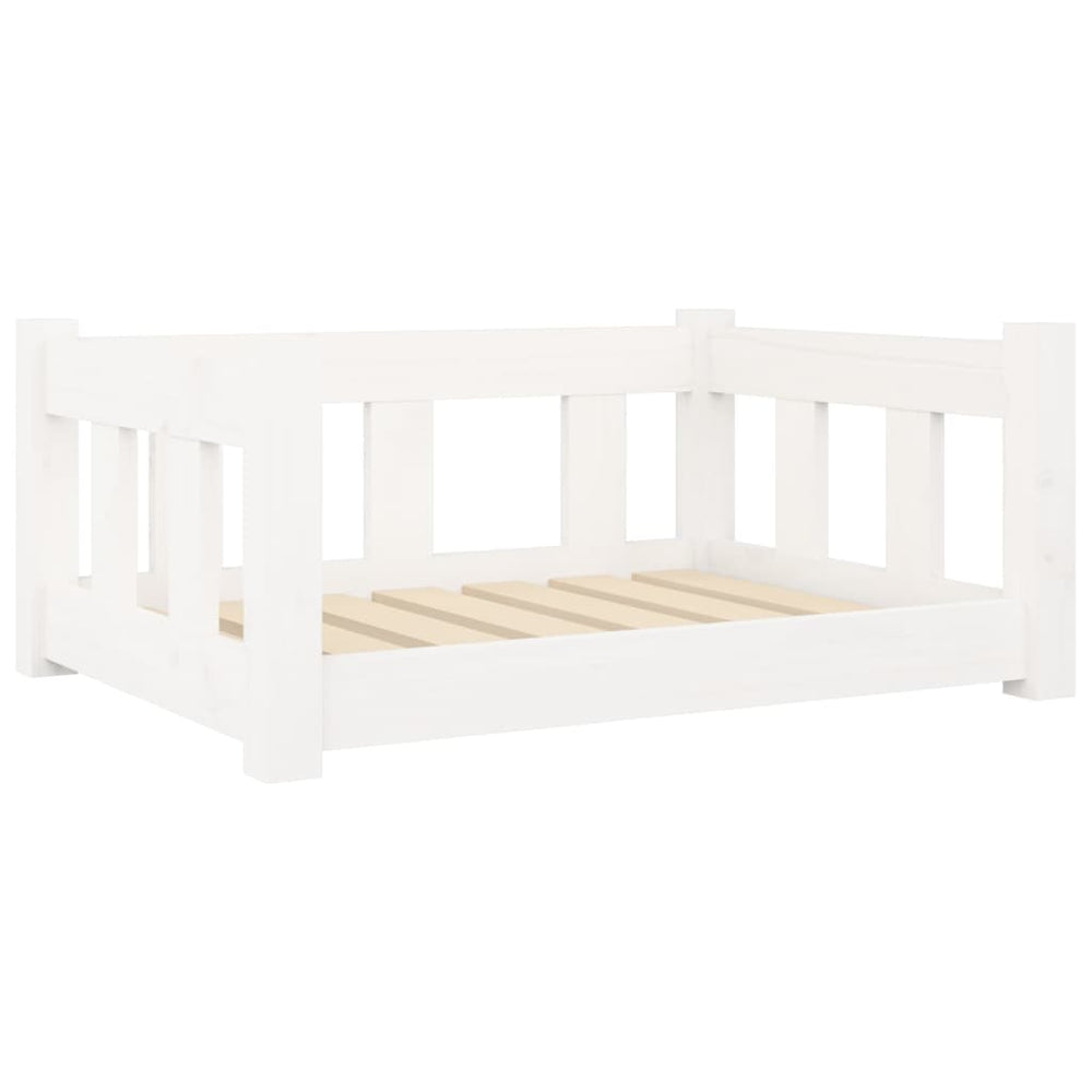 Vidaxl hondenmand 65,5x50,5x28 cm massief groenhout wit