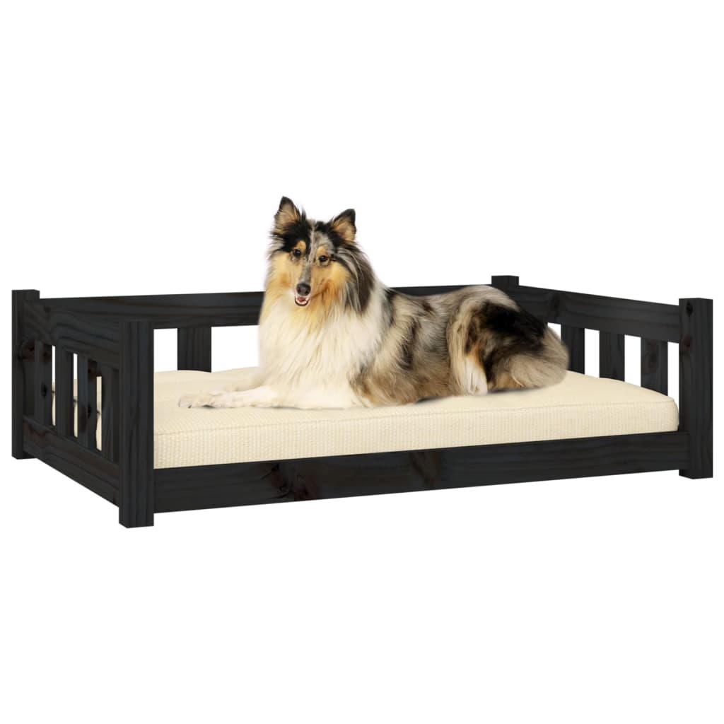 Vidaxl hondenmand 95,5x65,5x28 cm massief groenenhout zwart