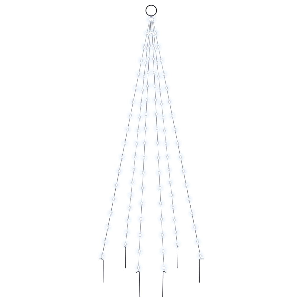Vidaxl vlaggenmast kerstboom 108 led's koudwit 180 cm