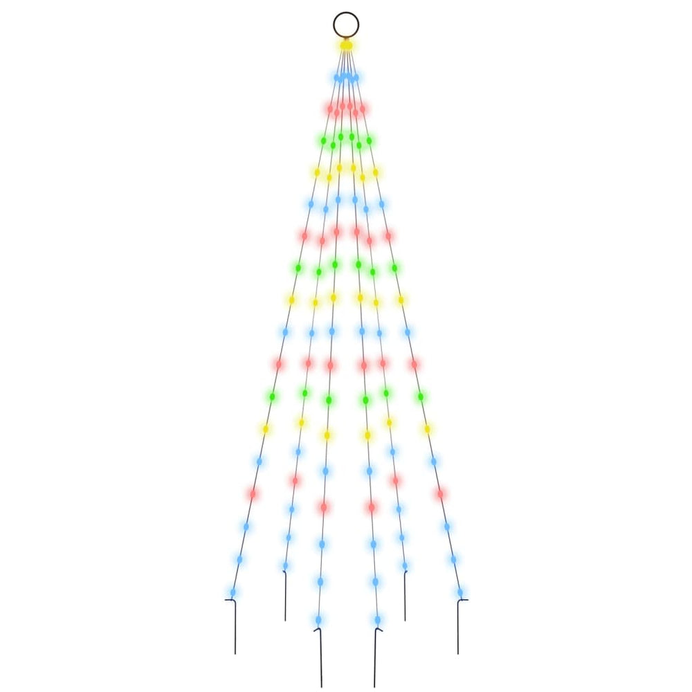 Vidaxl vlaggenmast kerstboom 108 led's meerkleurig 180 cm