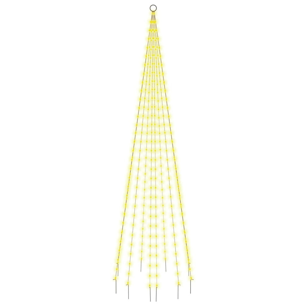 Vidaxl vlaggenmast kerstboom 310 led's warmwit 300 cm