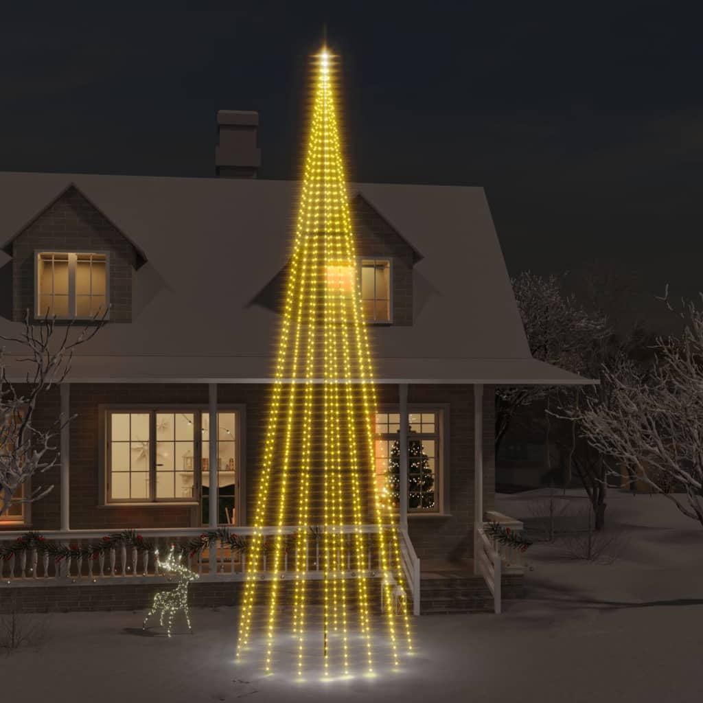 Vidaxl vlaggenmast kerstboom 1134 led's warmwit 800 cm
