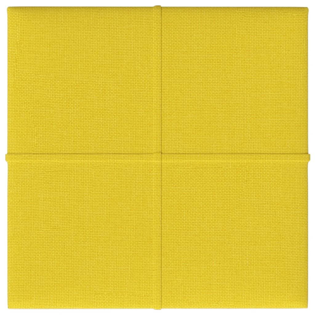 VidaXL Wandpanelen 12 st 1,08 m² 30x30 cm stof lichtgeel