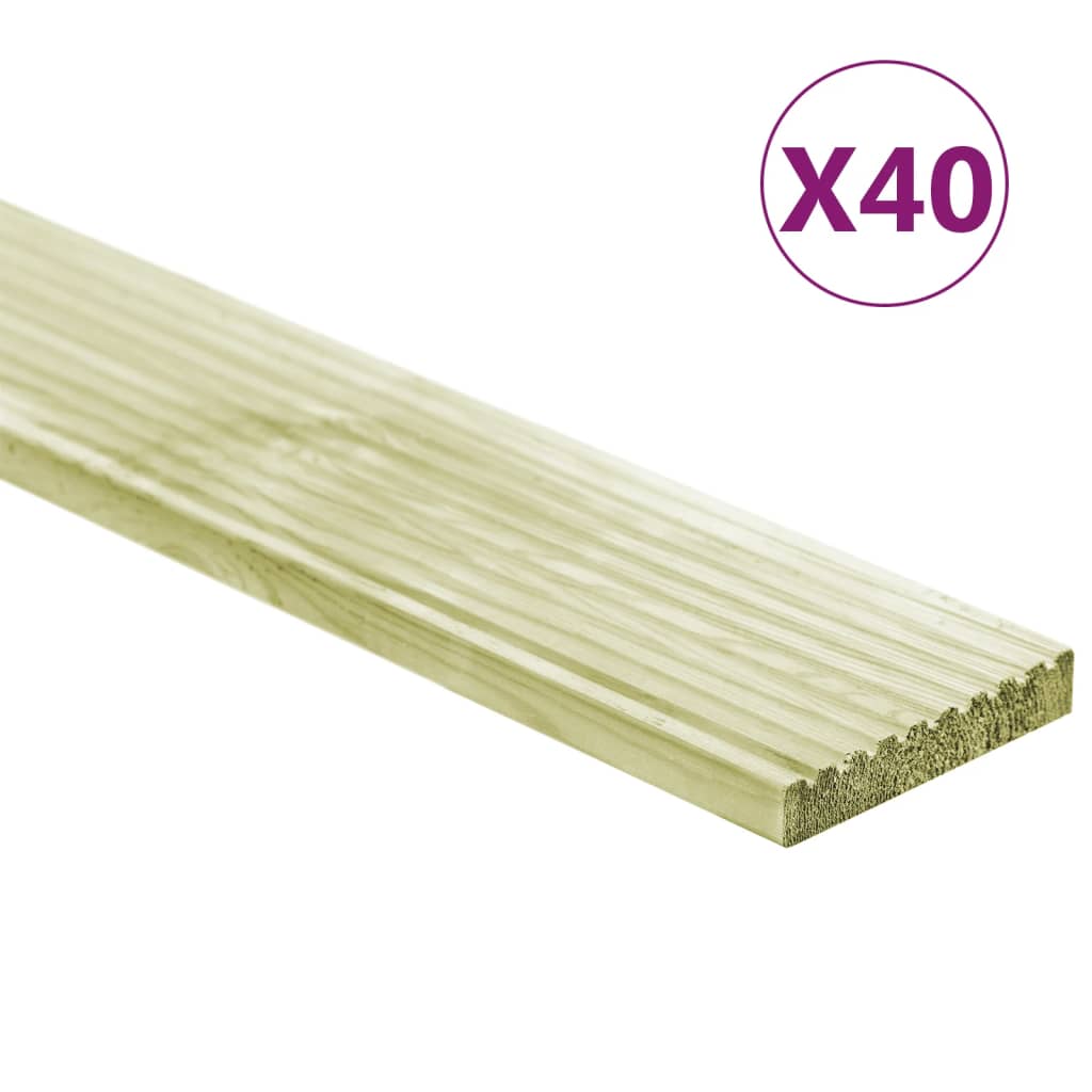 VidaXL Terrasplanken 40 st 5,8 m² 1 m geimpregneerd massief grenenhout