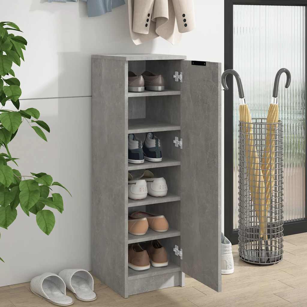 Vidaxl schoenenkast 30x35x100 cm bewerkt hout betongrijs