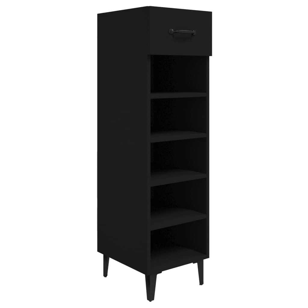 VidaXL Schoenenkast 30x35x105 cm bewerkt hout zwart