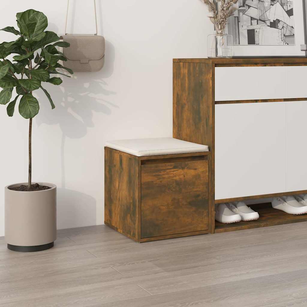 Vidaxl opbergbox met lade 40,5x40x40 cm bewerkt hout gerookt eiken