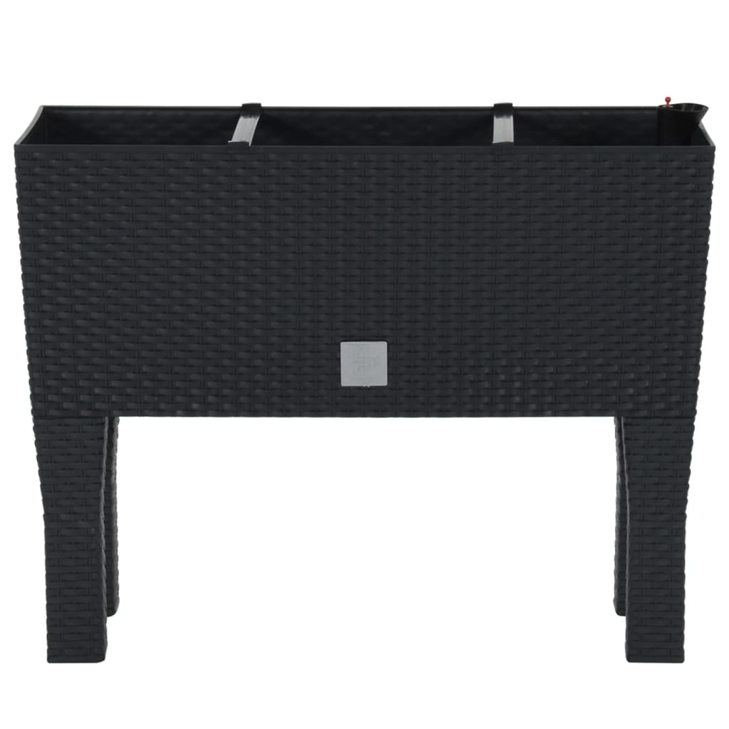 Vidaxl plantenbak verhoogd 60x25x46 cm pp rotan antracietkleurig
