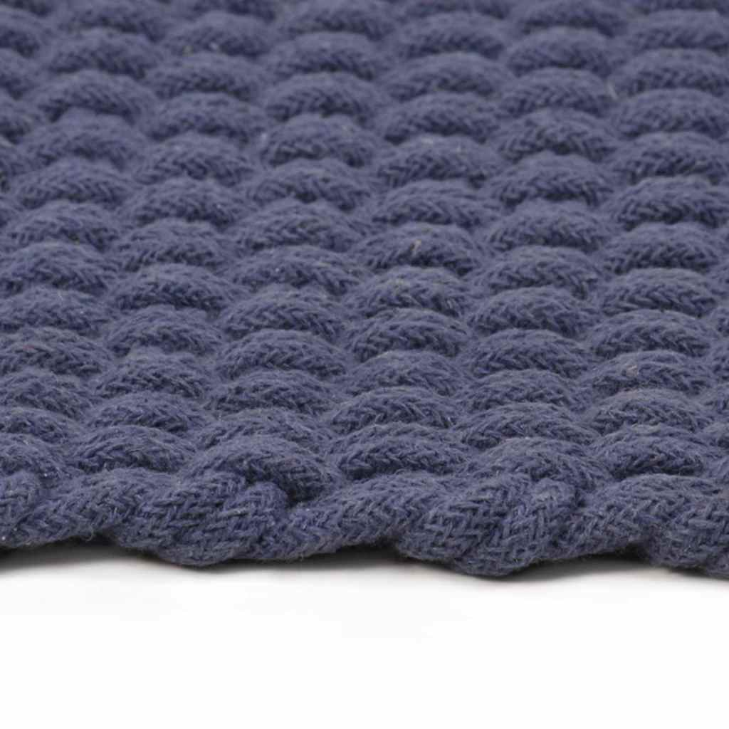 Vidaxl vloerkleed rechthoekig 120x180 cm katoen marineblauw