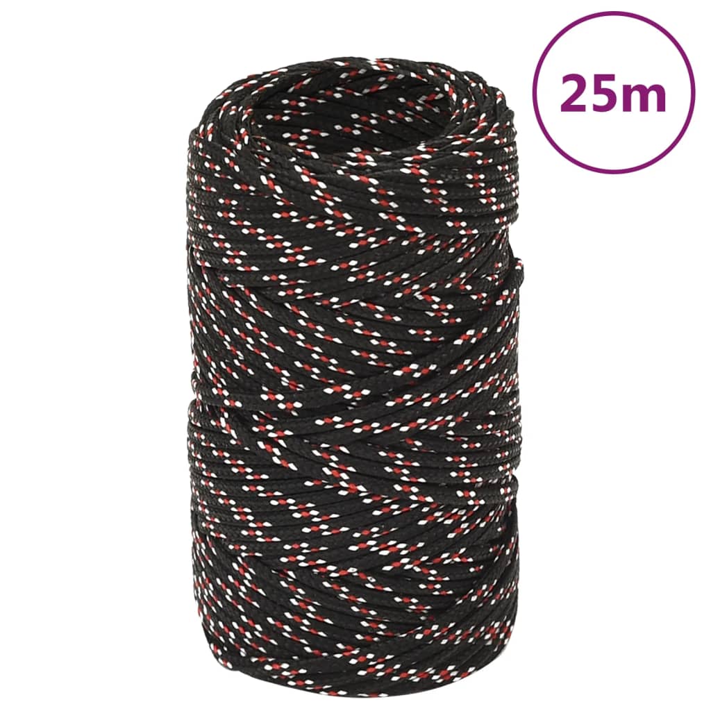 Vidaxl laars touw 2 mm 25 m polypropyleen zwart