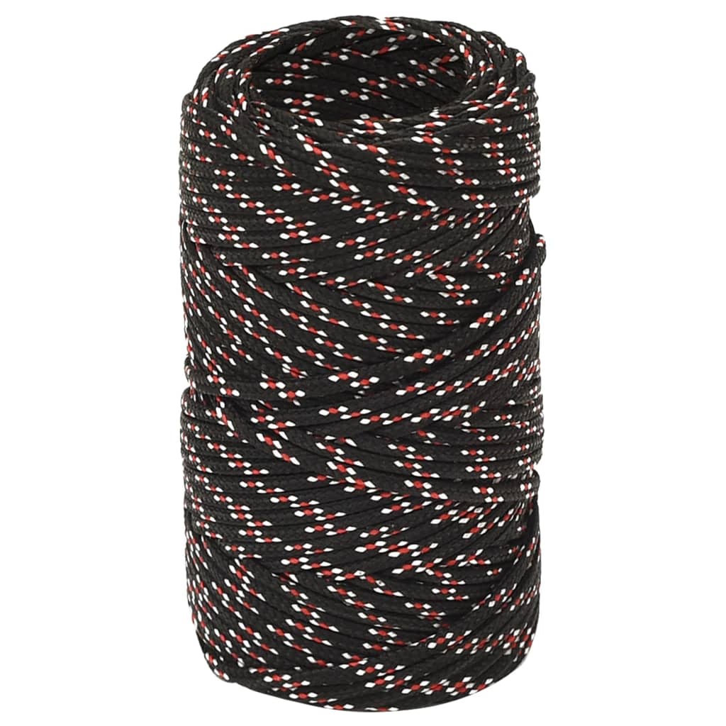 Vidaxl laars touw 2 mm 25 m polypropyleen zwart