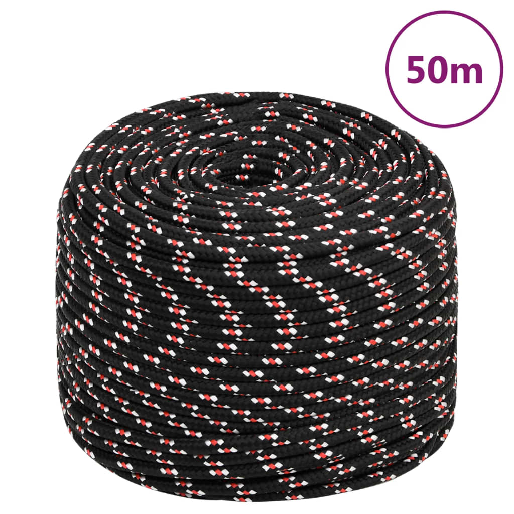 Vidaxl laars touw 8 mm 50 m polypropyleen zwart