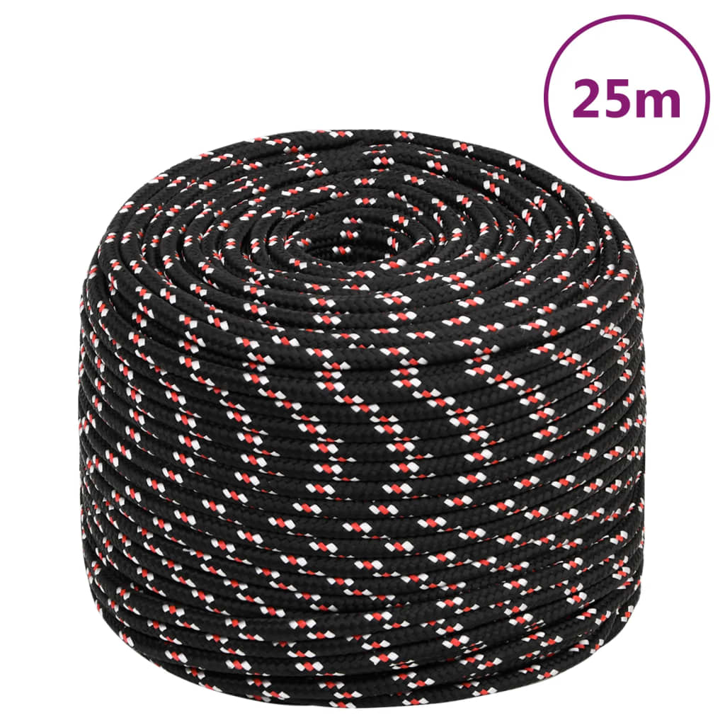 Vidaxl laars touw 10 mm 25 m polypropyleen zwart