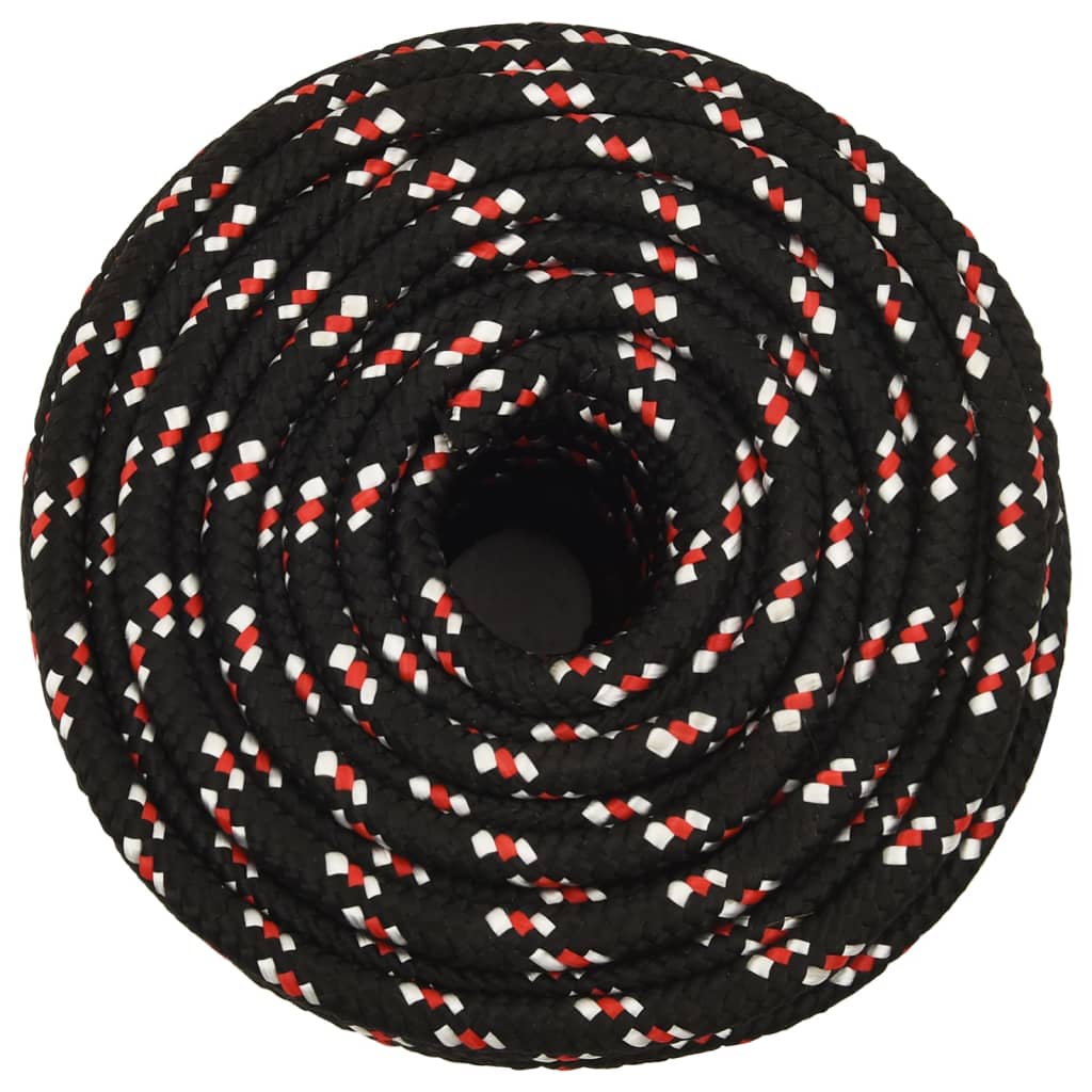 Vidaxl laars touw 12 mm 25 m polypropyleen zwart