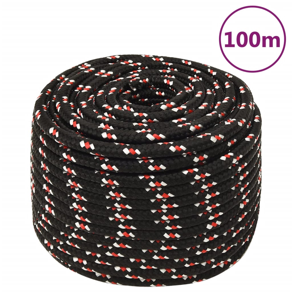 Vidaxl laars touw 12 mm 100 m polypropyleen zwart
