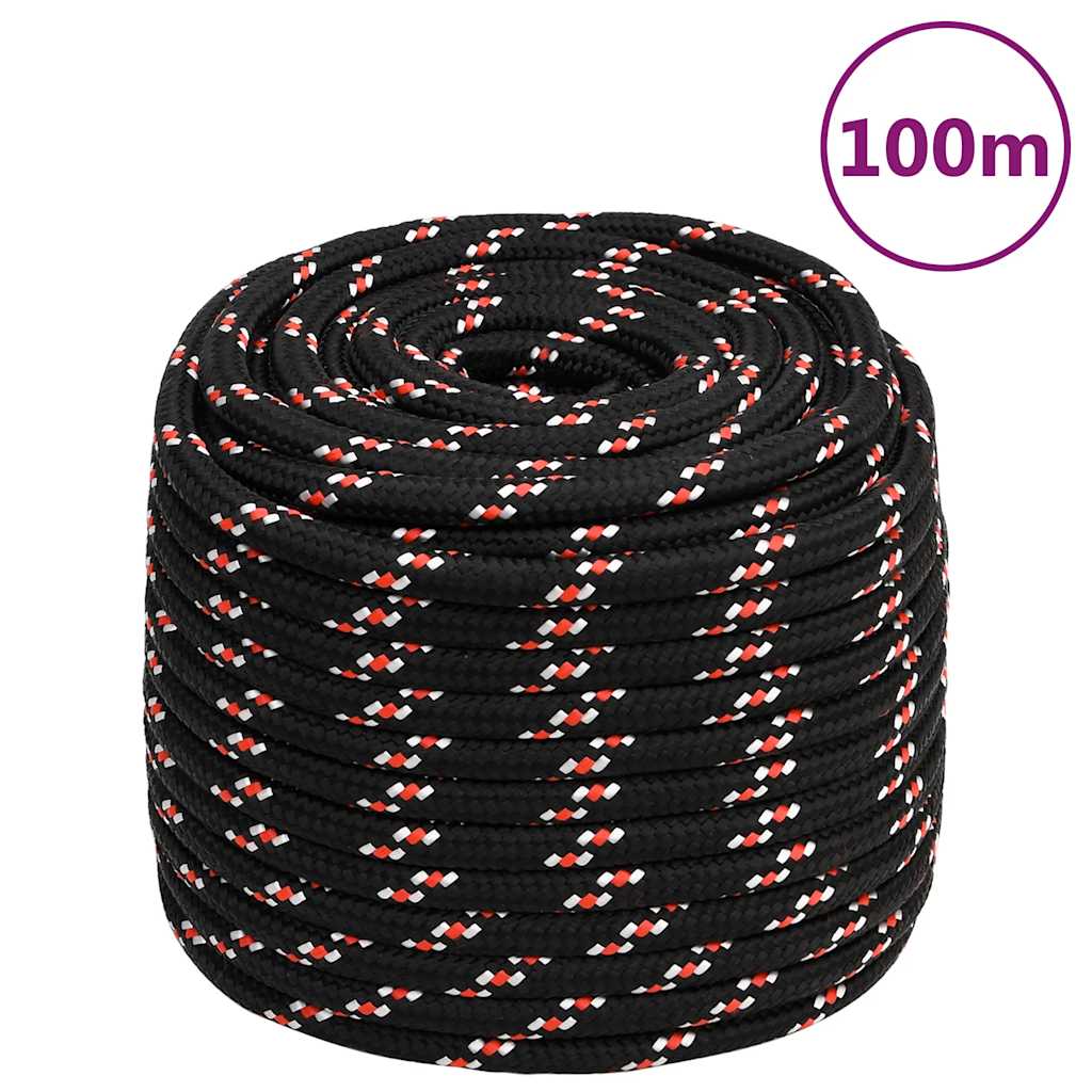 Vidaxl laars touw 16 mm 100 m polypropyleen zwart