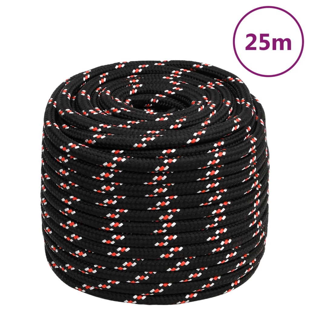 Vidaxl laars touw 18 mm 25 m polypropyleen zwart