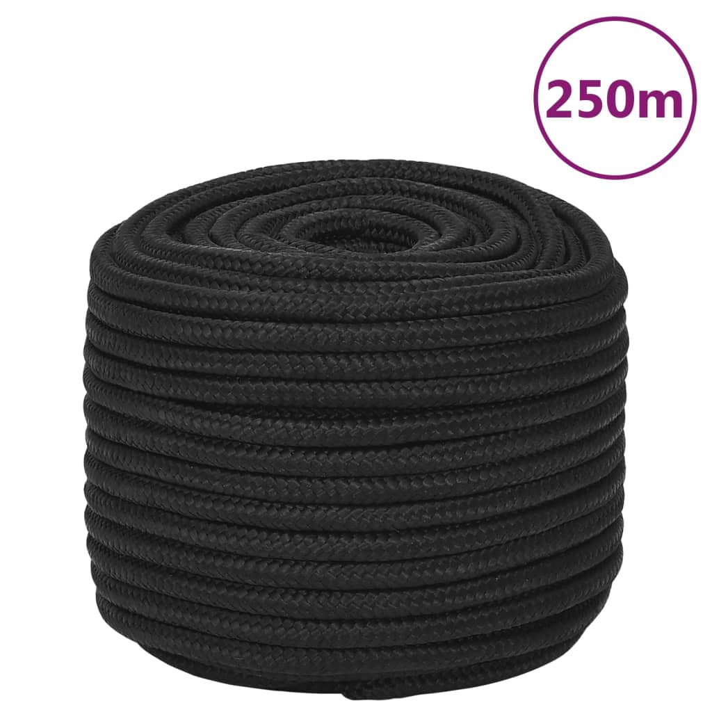 Vidaxl boottouw 12 mm 250 m polypropeen zwart