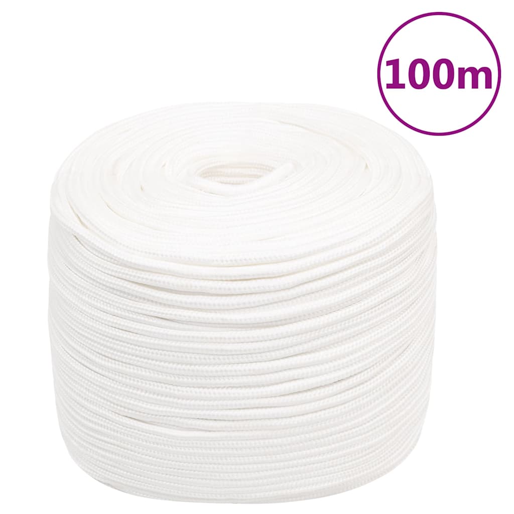 Vidaxl boottouw 6 mm 100 m polypropyleen volwit