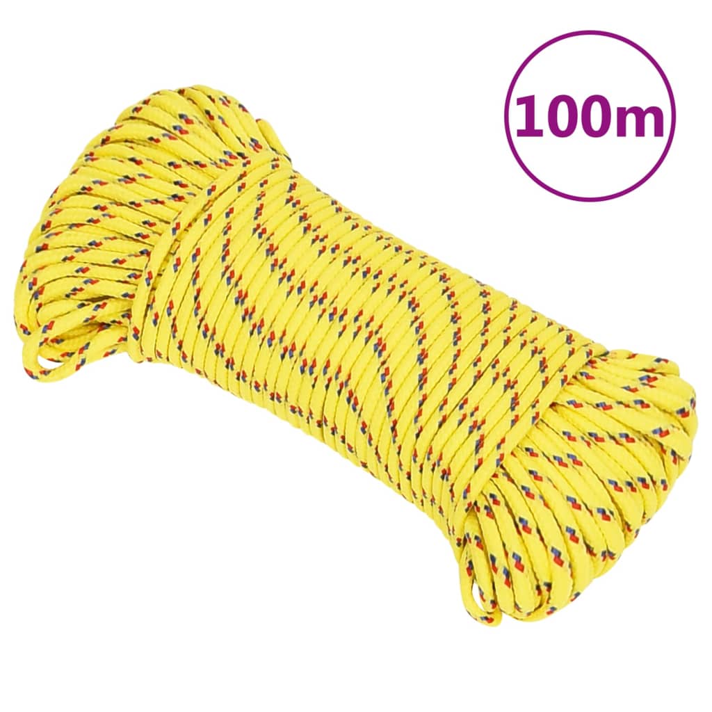 Vidaxl laarstouw 3 mm 100 m polypropyleen geel