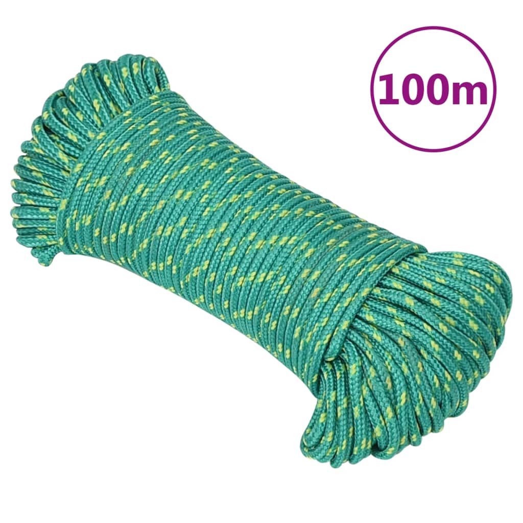Vidaxl boottouw 5 mm 100 m polypropyleen groen