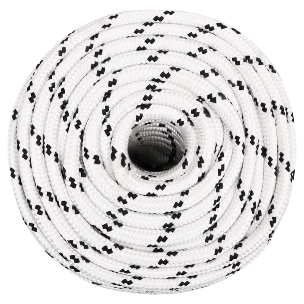 Vidaxl boottouw gevlochten 14 mmx25 m polyester wit