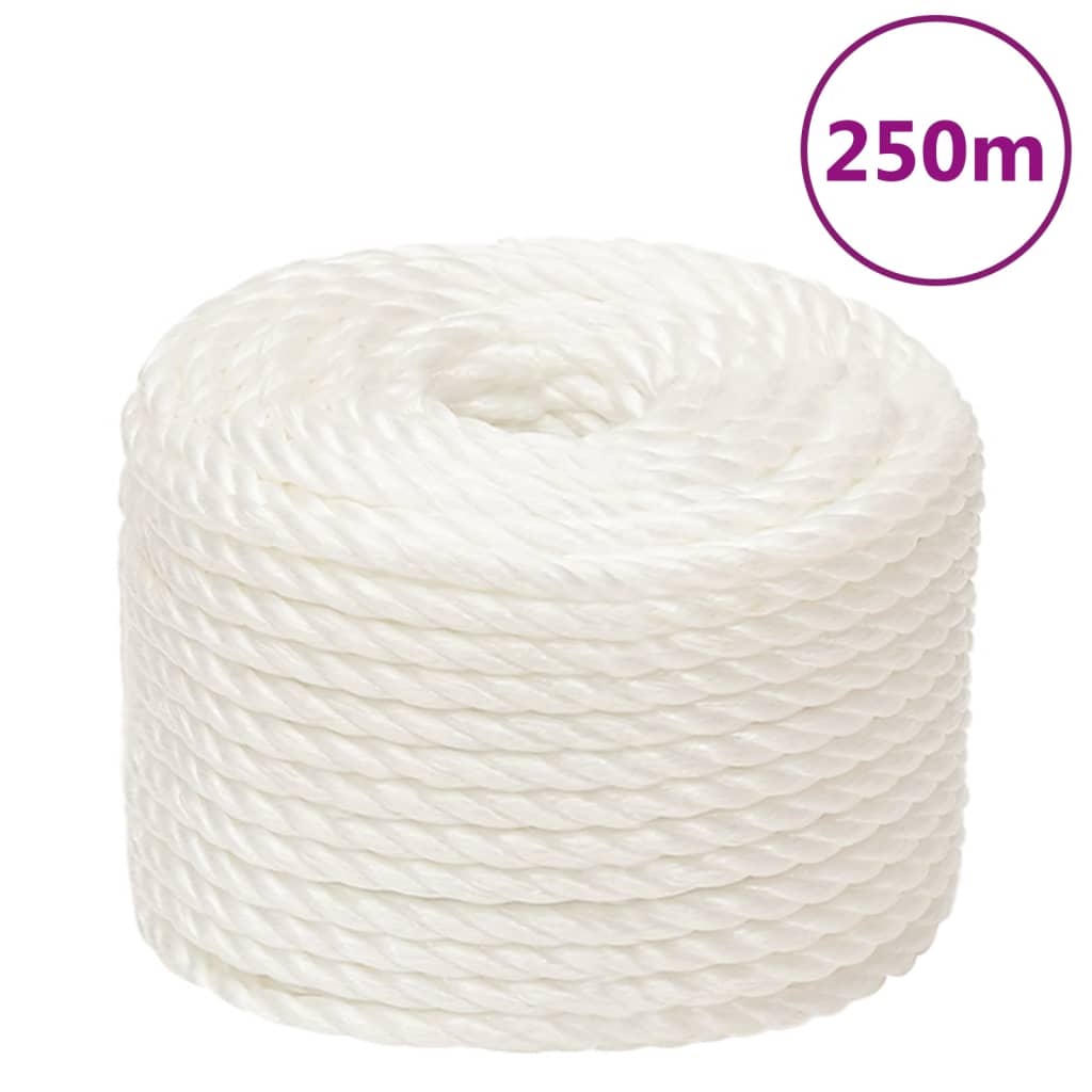 Vidaxl werktouw 10 mm 250 m polypropeen wit