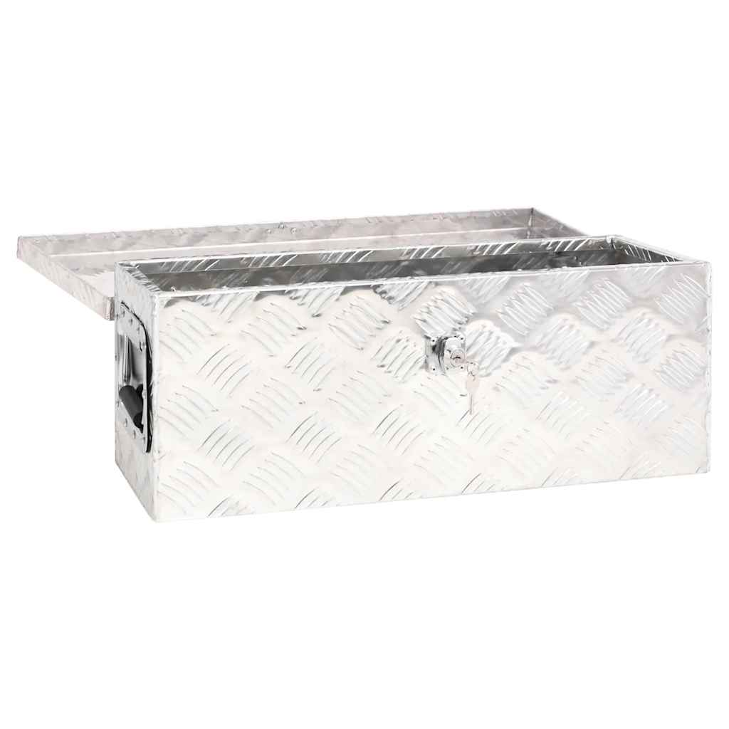 Vidaxl opbergbox 60x23,5x23 cm aluminium zilverkleurig