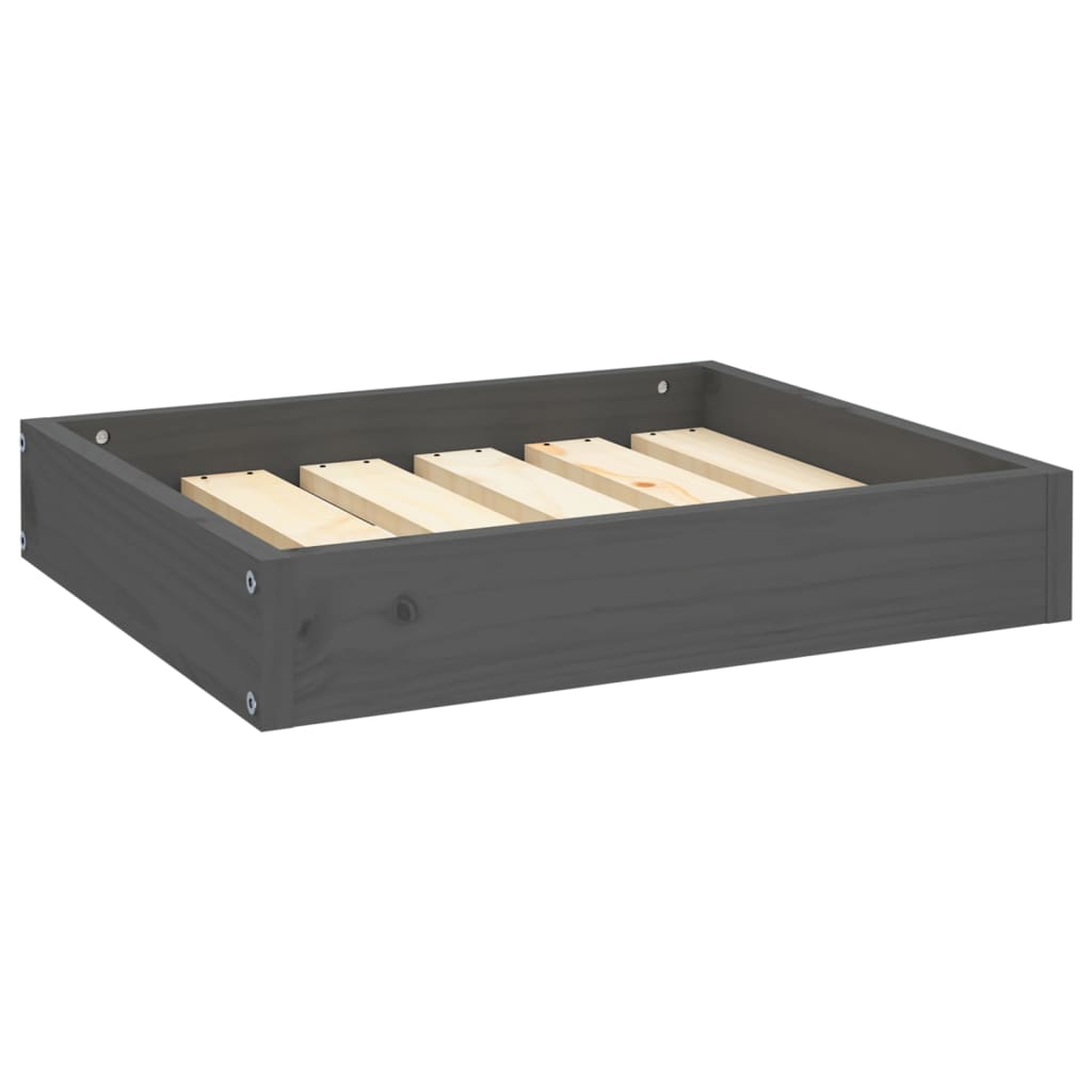 Vidaxl hondenmand 51,5x44x9 cm massief groenenhout grijs