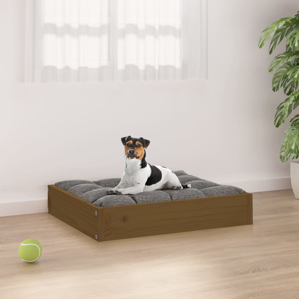 Vidaxl hondenmand 51,5x44x9 cm massief groenhout honingbruin