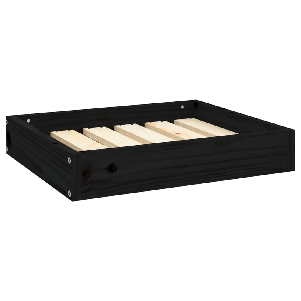 Vidaxl hondenmand 51,5x44x9 cm massief groenenhout zwart