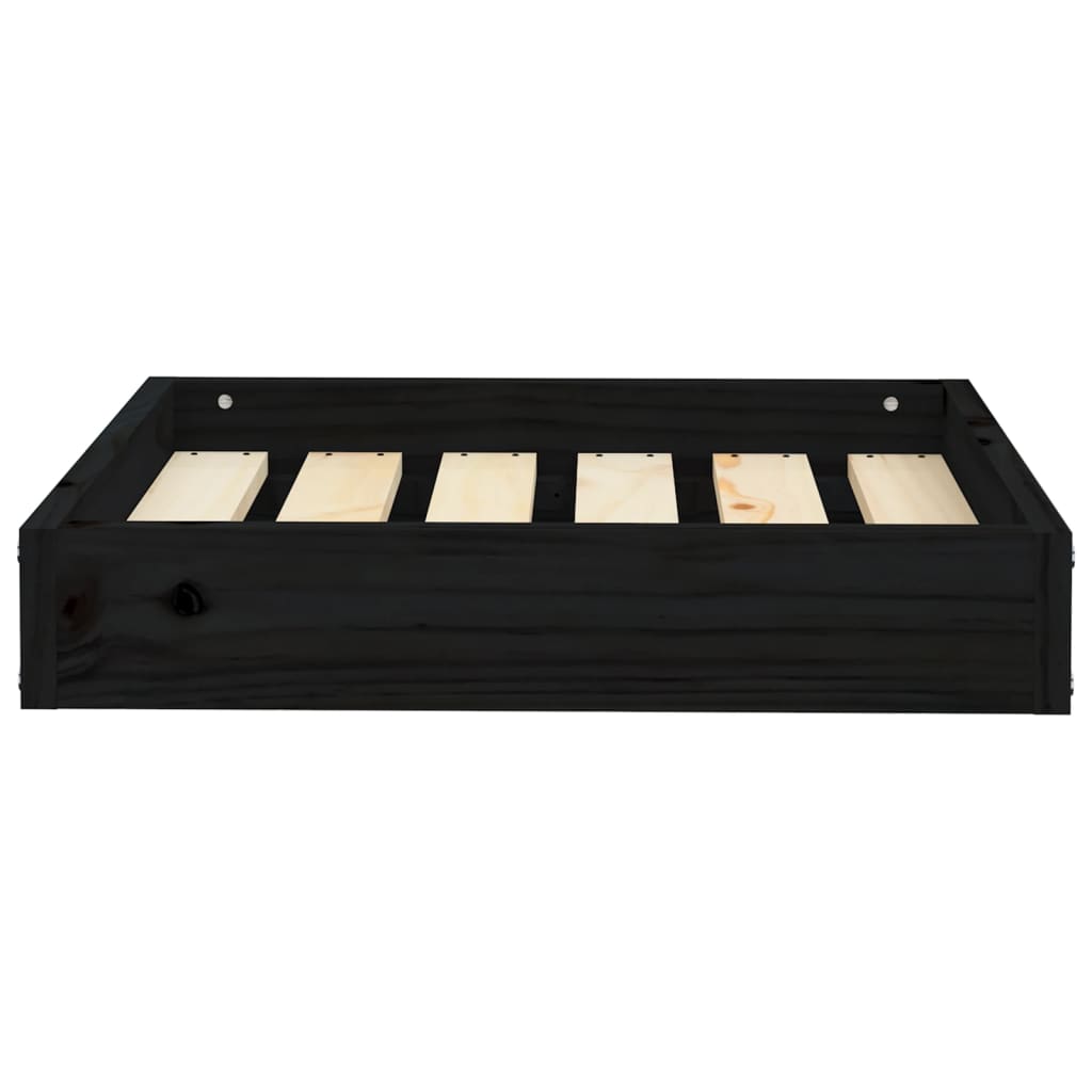 Vidaxl hondenmand 51,5x44x9 cm massief groenenhout zwart