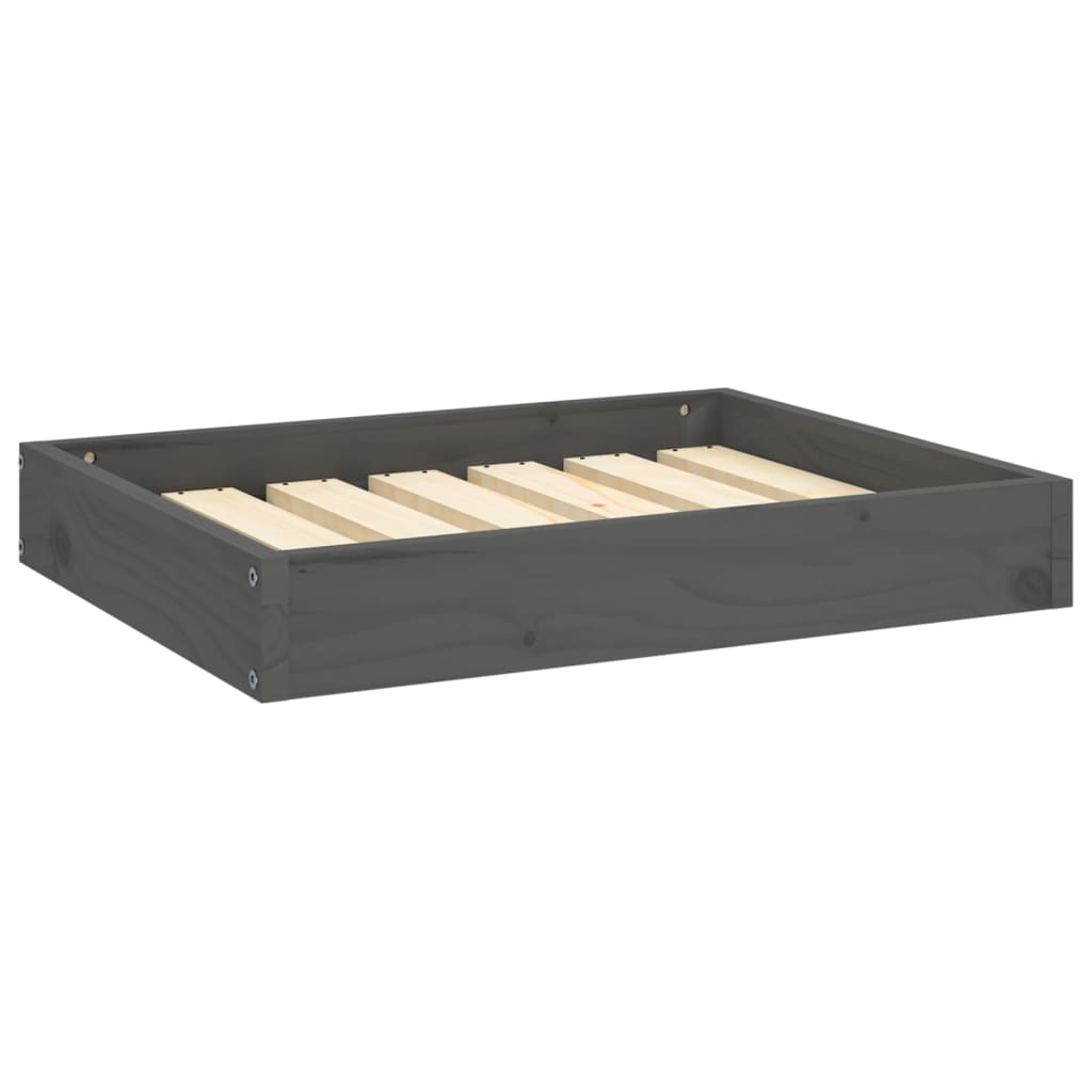 Vidaxl hondenmand 61,5x49x9 cm massief groenenhout grijs