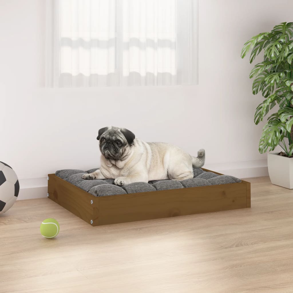 Vidaxl hondenmand 61,5x49x9 cm massief groenhout honingbruin
