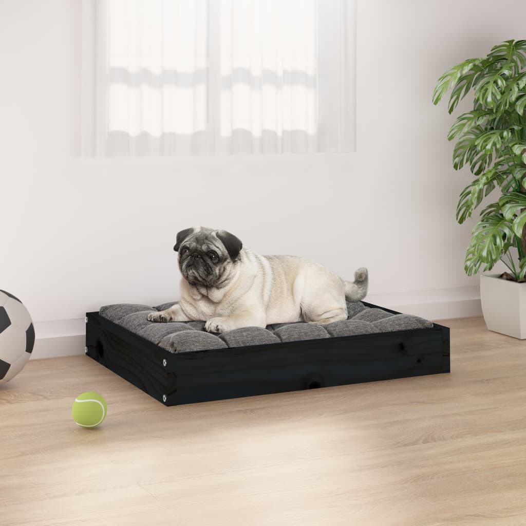 VidaXL Hondenmand 61,5x49x9 cm massief groenenhout zwart