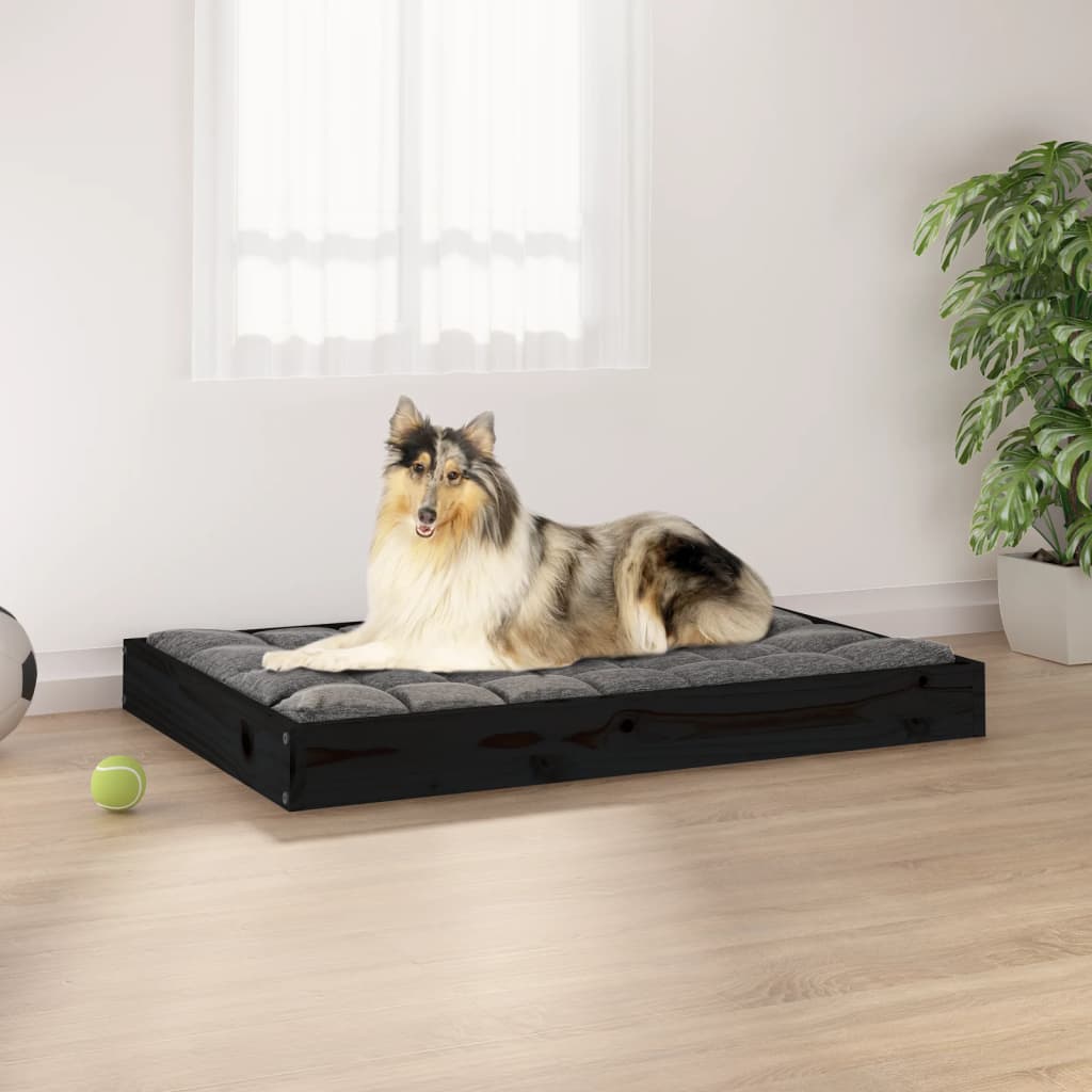 VidaXL Hondenmand 91,5x64x9 cm massief groenenhout zwart