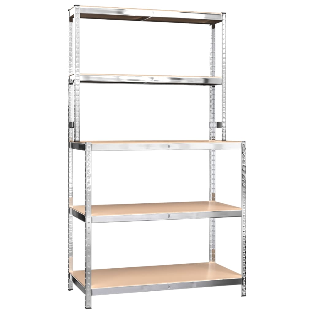 Vidaxl werktafel 5-laags met schappen staal bewerkt houtkleur