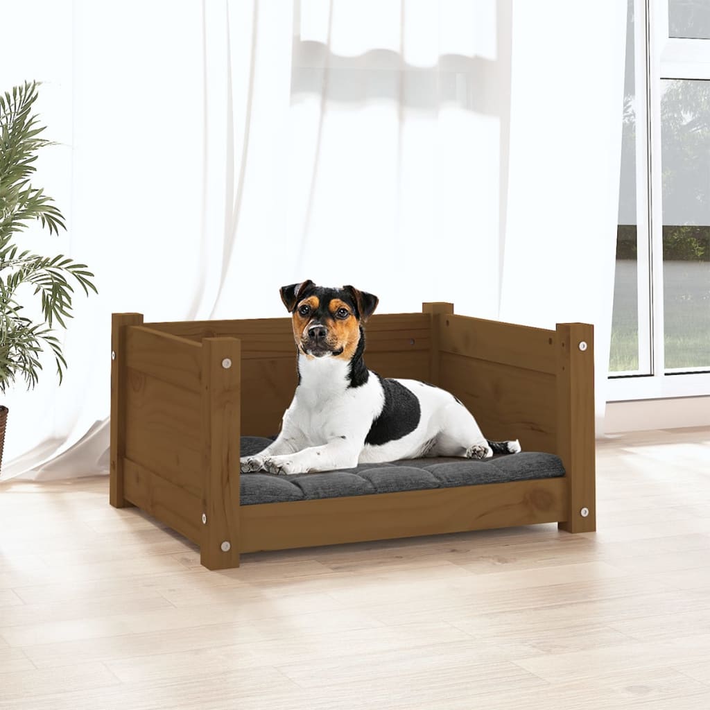 Vidaxl hondenmand 55,5x45,5x28 cm massief groenenhout honingbruin