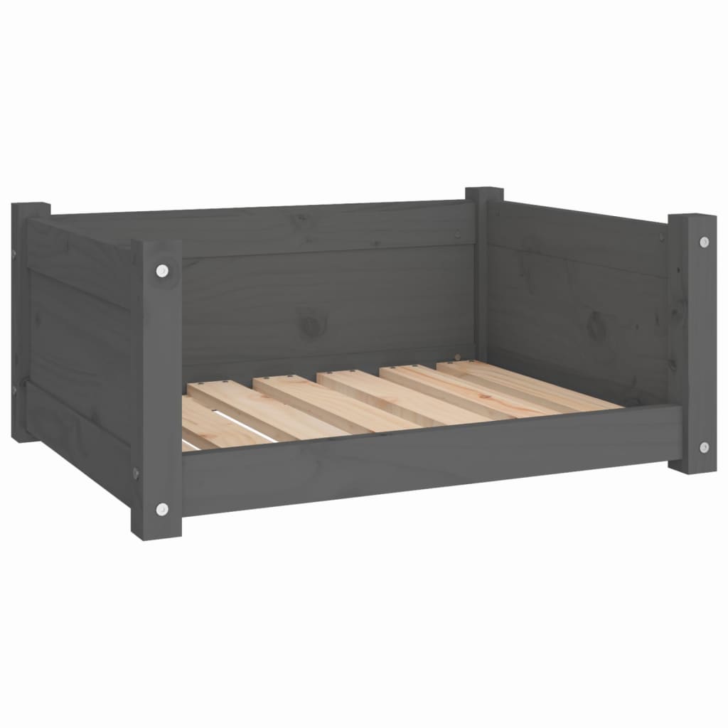 VidaXL Hondenmand 65,5x50,5x28 cm massief groenenhout grijs