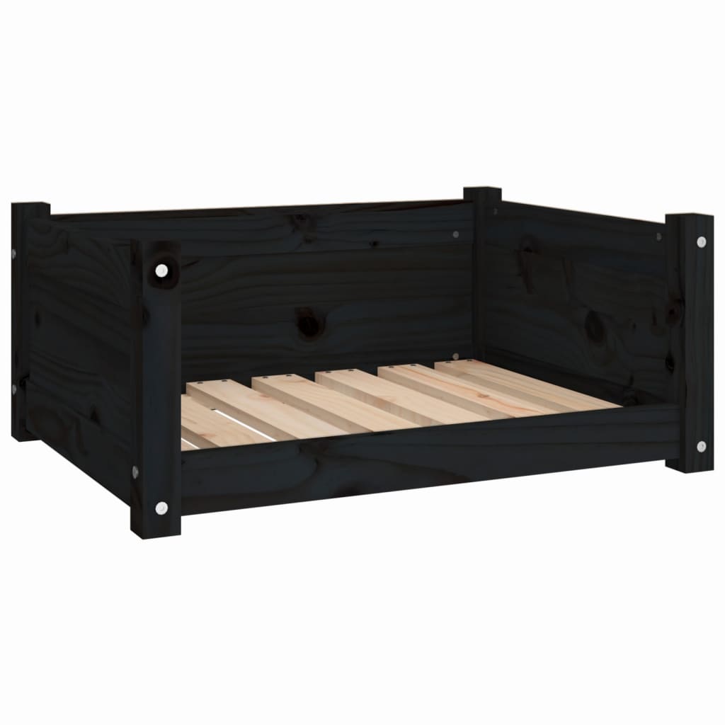 Vidaxl hondenmand 65,5x50,5x28 cm massief groenenhout zwart