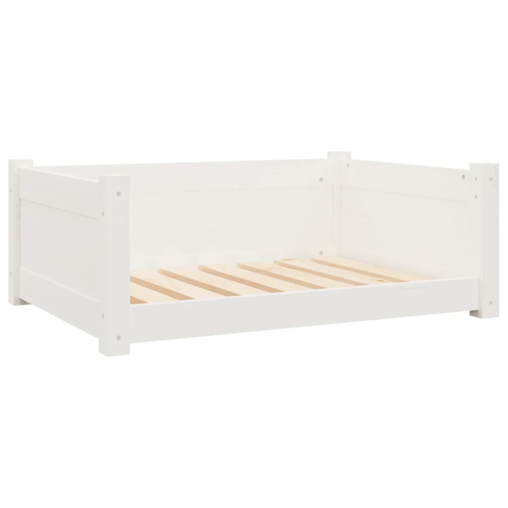 VidaXL Hondenmand 75,5x55,5x28 cm massief groenhout wit