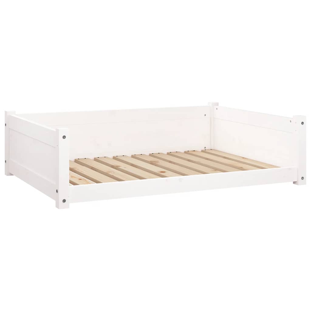 Vidaxl hondenmand 95,5x65,5x28 cm massief groenhout wit