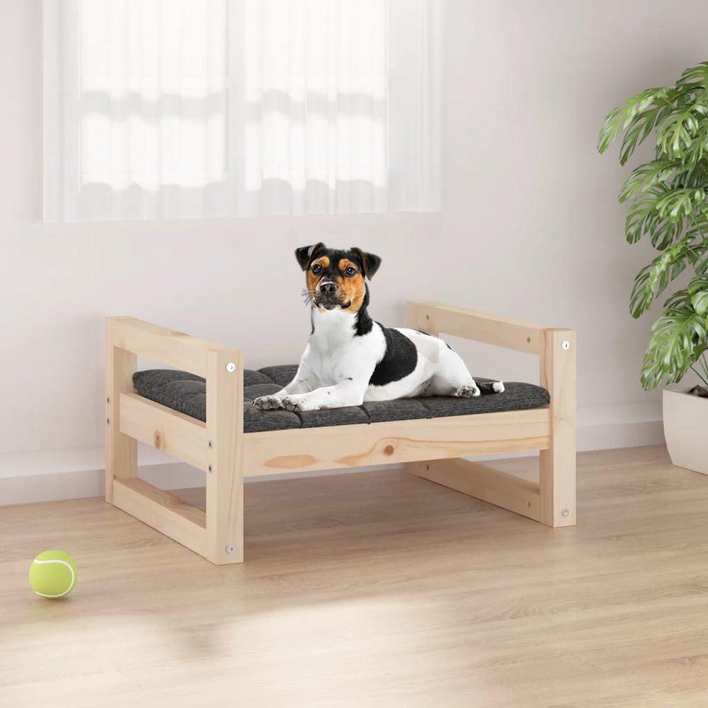 Vidaxl hondenbed 55,5x45,5x28 cm massief grenenhout