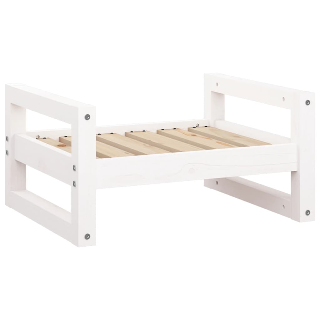 Vidaxl hondenmand 55,5x45,5x28 cm massief groenhout wit
