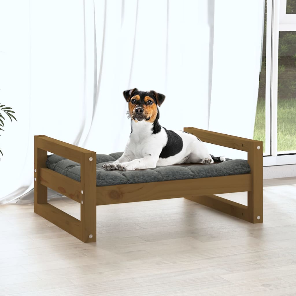 Vidaxl hondenmand 55,5x45,5x28 cm massief groenenhout honingbruin