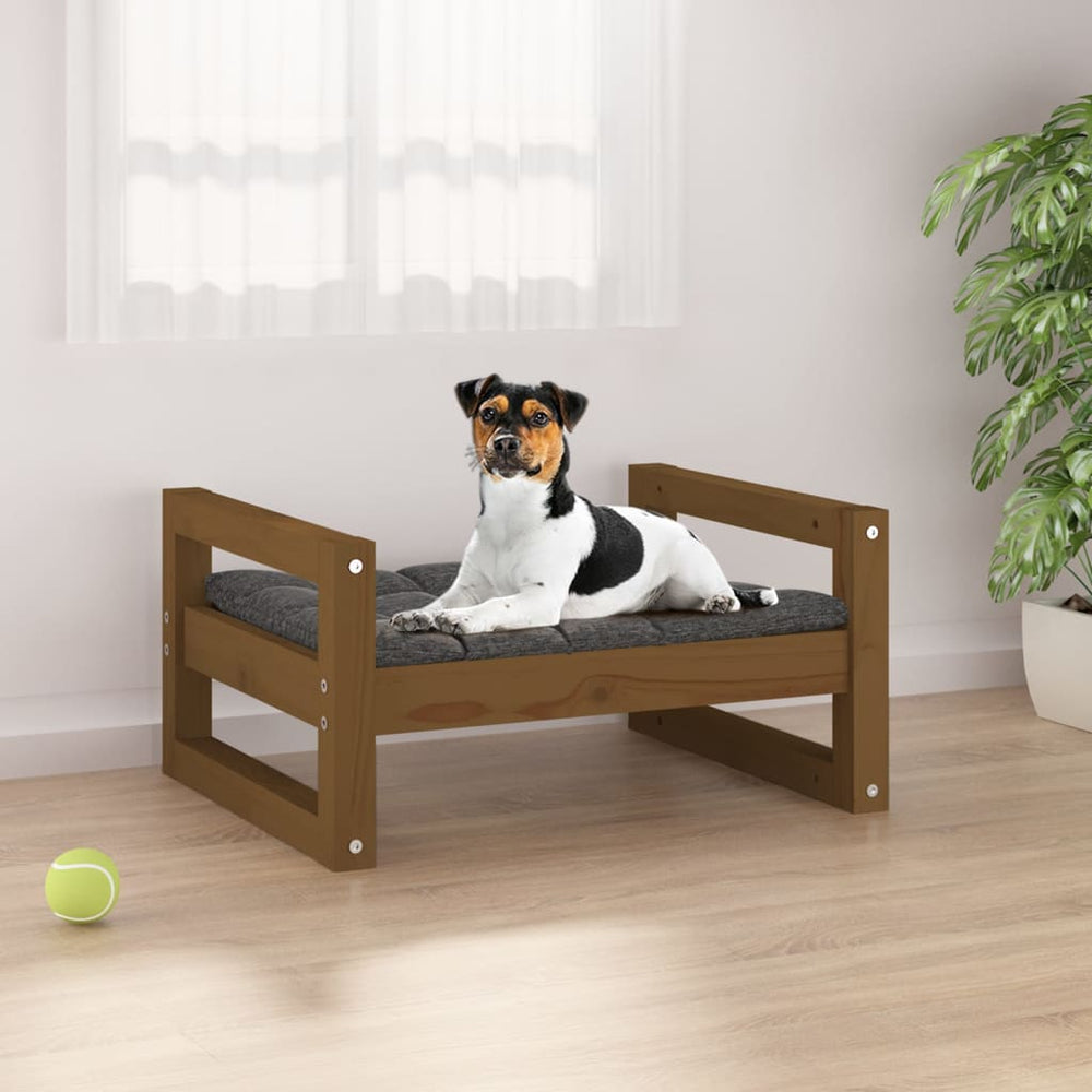 Vidaxl hondenmand 55,5x45,5x28 cm massief groenenhout honingbruin