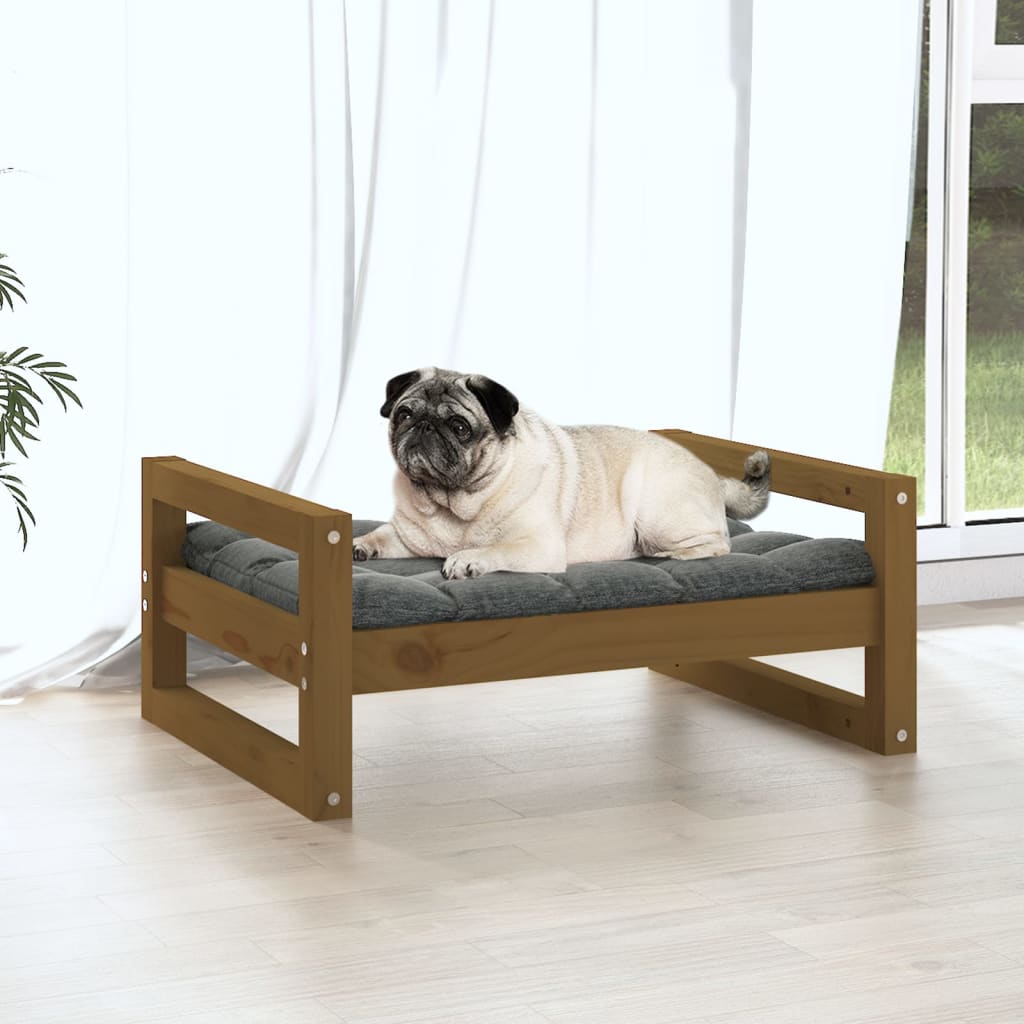 Vidaxl hondenmand 65,5x50,5x28 cm massief groenhout honingbruin