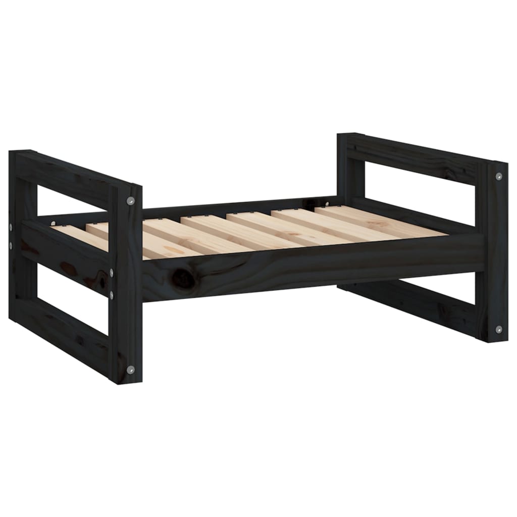 Vidaxl hondenmand 65,5x50,5x28 cm massief groenenhout zwart